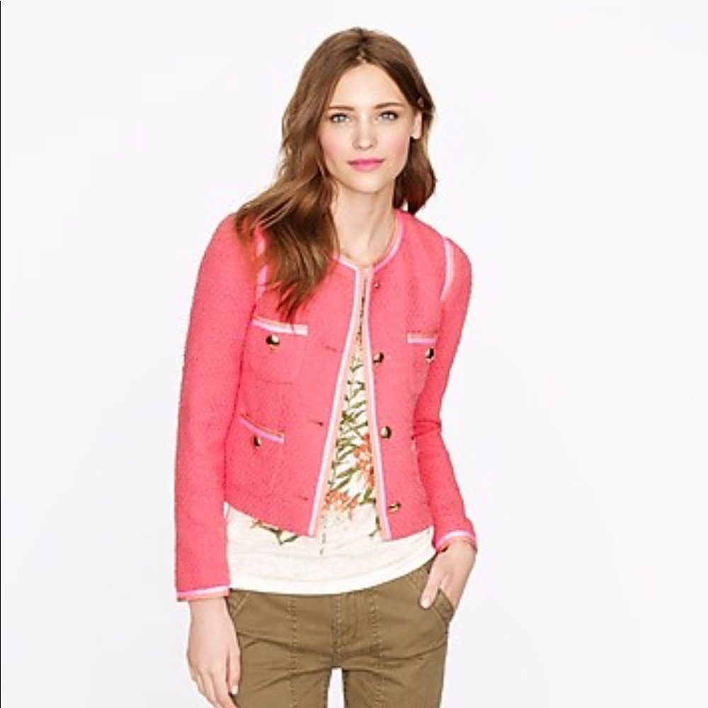 J. Crew | Coral Tweed Blazer Jacket | Size 2